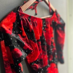 Red Rose Latin Ballroom Costume